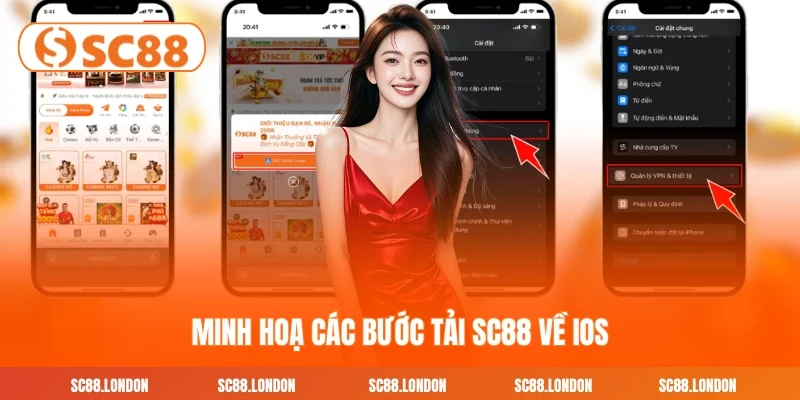 Minh hoạ các bước tải SC88 về Ios
